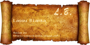 Lassu Bianka névjegykártya